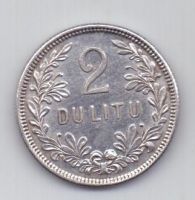 2 лита 1925 г. AUNC. Литва