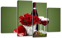 Модульная картина Шампанское и розы