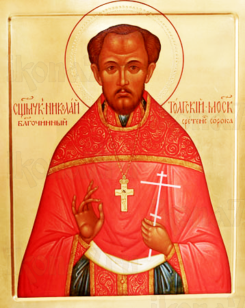 Николай Толгский (рукописная икона)