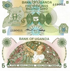Уганда 5 шиллингов 1982 года UNC, пресс