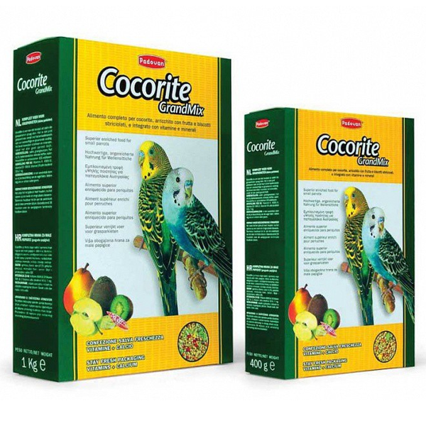 Корм Padovan GRANDMIX Cocorite для волнистых попугаев 1кг