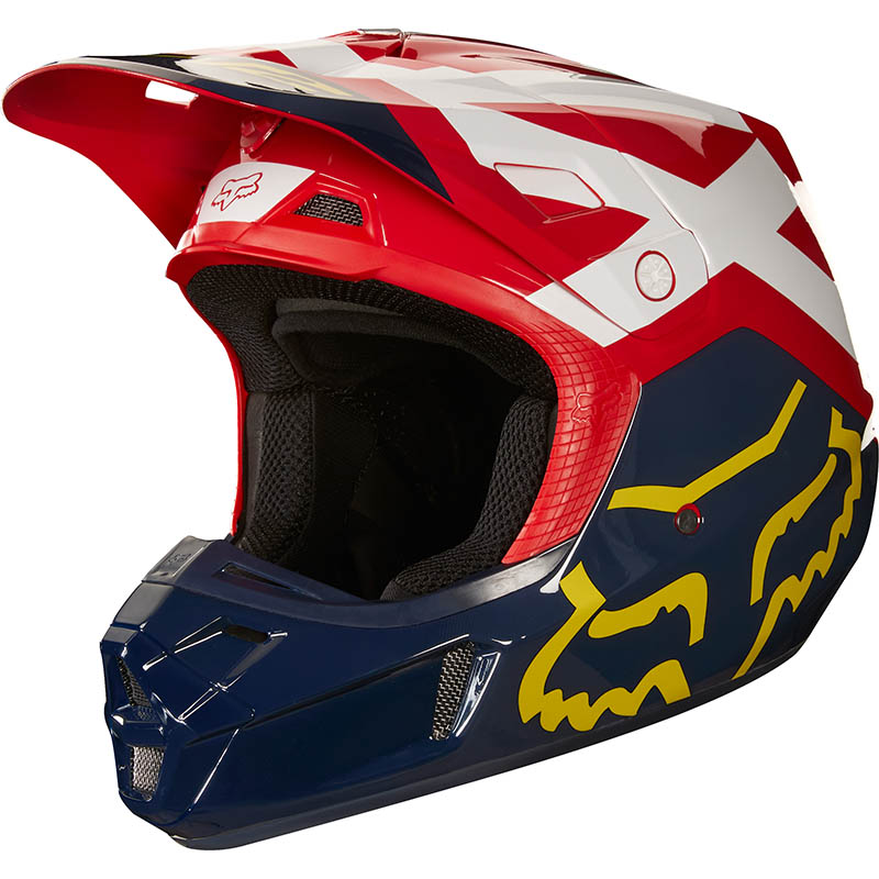 Fox - 2018 V2 Preme Navy/Red ECE шлем, сине-красный