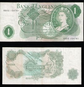 Англия 1 фунт 1970-1977