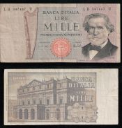 Италия 1000 лир 1969 г. ДЖУЗЕППЕ ВЕРДИ