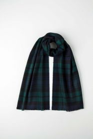 стильный шарф 100% шерсть мериноса, расцветка Блэк Уотч Черная Стража Британской Империи Blackwatch tartan MERINO, средняя плотность 4