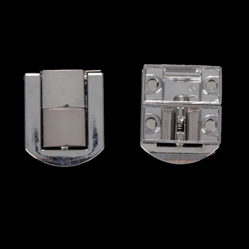 Замок металл для шкатулки "Стиль" серебро (набор 2 шт) 2,3х2 см