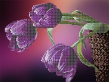 Фиолетовые тюльпаны. А3 (набор 900 рублей) Картины Бисером S-161
