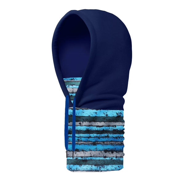 Капюшон-шарф с синими полосками
