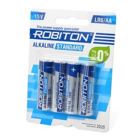 Алкалиновая батарейка AA/LR6 "Robiton" 1.5v 4 шт.