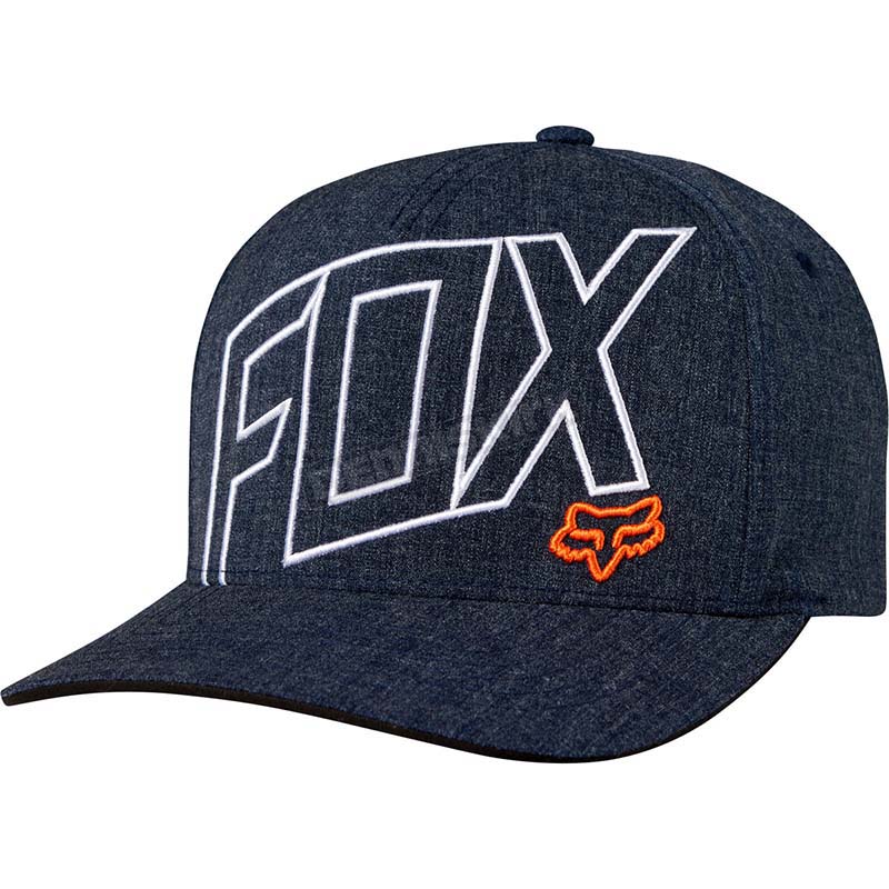 Fox - Three 60 Flexfit Heather Midnight бейсболка, синяя