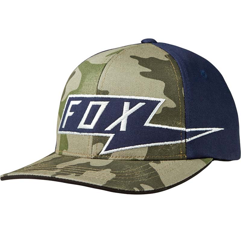 Fox - Amp Flexfit Camo бейсболка, зеленая