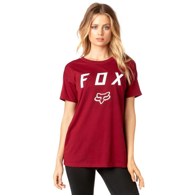 Fox - District SS Crew Dark Red футболка женская, красная