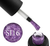 Гель-лак Naomi Self Illuminated SI 16 (нежно-фиолетовая фуксия с блестками и слюдой), 6 мл