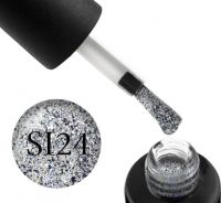 Гель-лак Naomi Self Illuminated SI 24 (серебро с блестками и слюдой), 6 мл