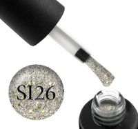 Гель-лак Naomi Self Illuminated SI 26 (салатовое серебро с блестками и слюдой), 6 мл
