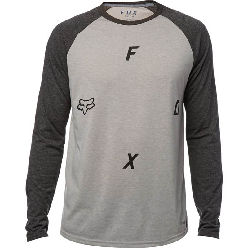 Fox - Conjoin LS Tech Raglan Heather Dark Grey футболка с длинным рукавом, серая