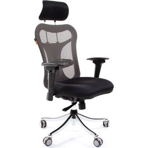Кресло CHAIRMAN 769/TW-11 для руководителя, сетка/ткань, цвет серый/черный