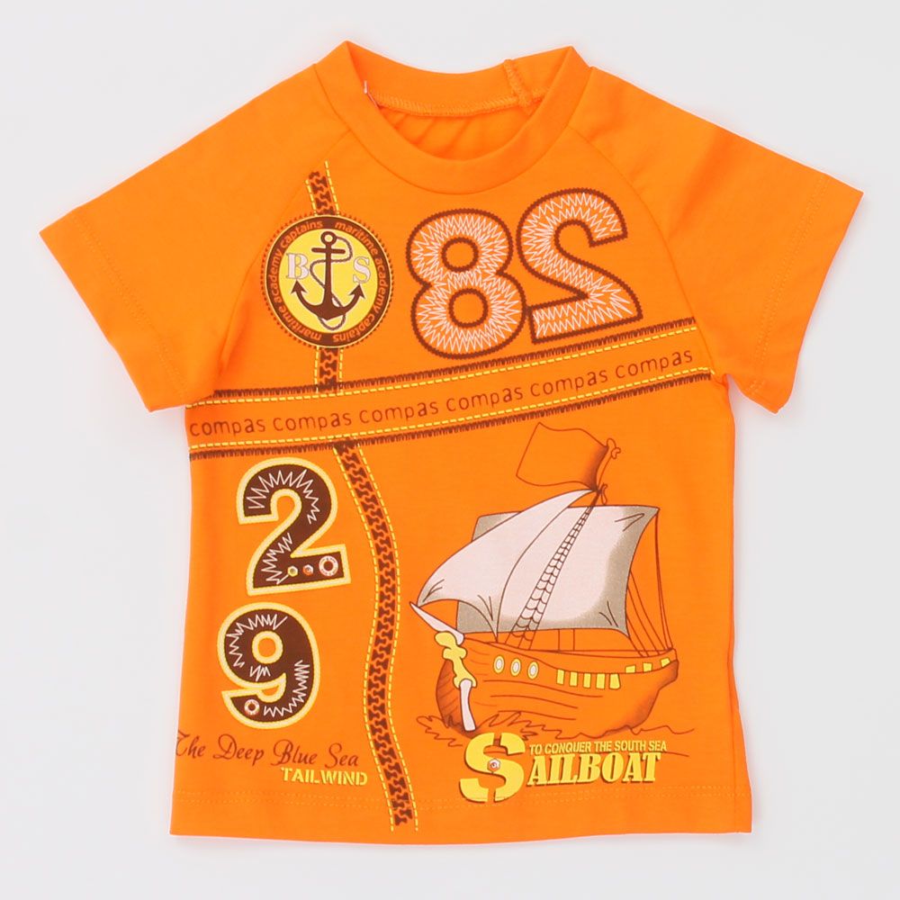 Оранжевая футболка Корабль