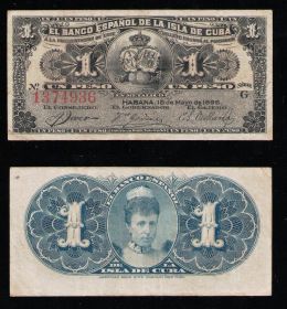 Куба 1 песо 1896. ХОРОШАЯ №1374936
