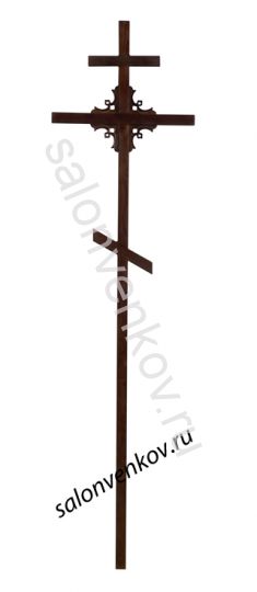 Крест на могилу деревянный сосна "Угловой узор" 50х50 210см