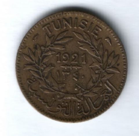 1 франк 1921 г. Тунис