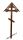 Крест на могилу деревянный сосна "Фигурный с распятием с крышкой"  220см темный