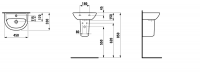 Настенная мини-раковина для ванной Laufen Pro 45х33 см схема 2
