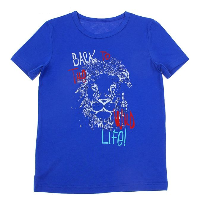 Синяя футболка со львом