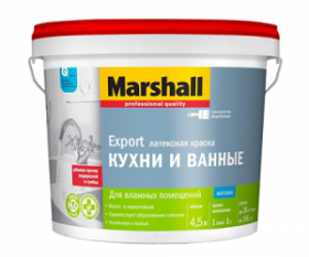 Краска для Кухни и Ванной Marshall 9л Влагостойкая / Маршалл