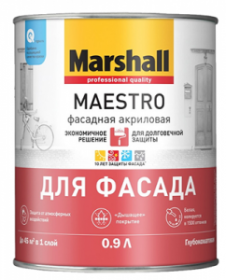 Краска Фасадная Marshall Maestro 4.5л Акриловая / Маршалл Маестро