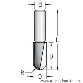 Фреза канавочная полукруглая c увеличенной глубиной резания W.P.W. RBL1272
