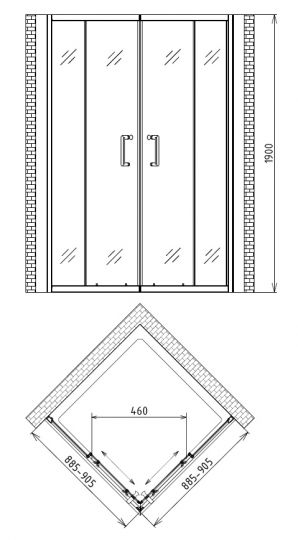 Душевой уголок Gemy Victoria S30172 90х90 ФОТО