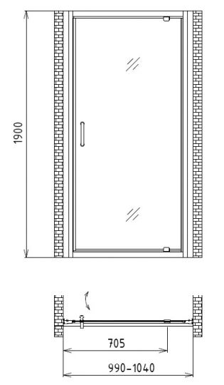 Душевая дверь Gemy Sunny Bay S28160 в нишу 100 см хром ФОТО