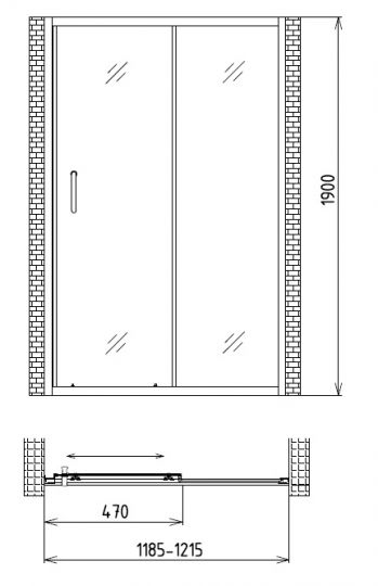 Раздвижная душевая дверь Gemy Victoria S30191A 120 см хром ФОТО