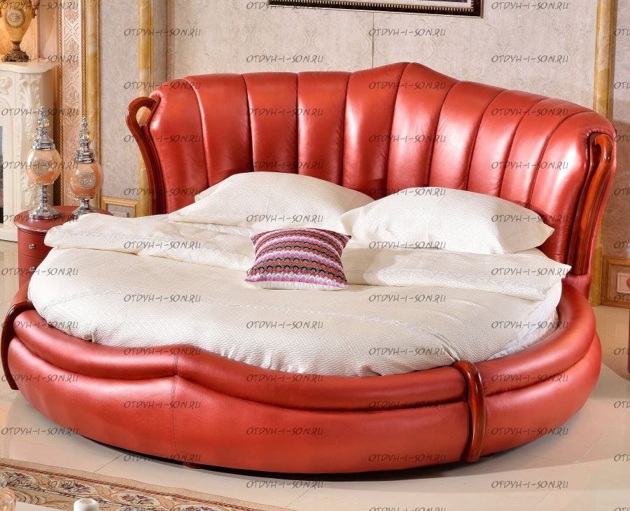 Кровать круглая кожаная Modena Татами