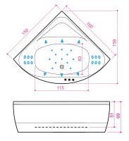 Гидромассажная ванна Balteco Linea 15 150x150 схема 2