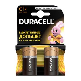 Алкалиновая батарейка C/R14 "Duracell" 1.5v 2 шт