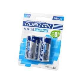 Алкалиновая батарейка C/R14 "Robiton" 1.5v 2 шт