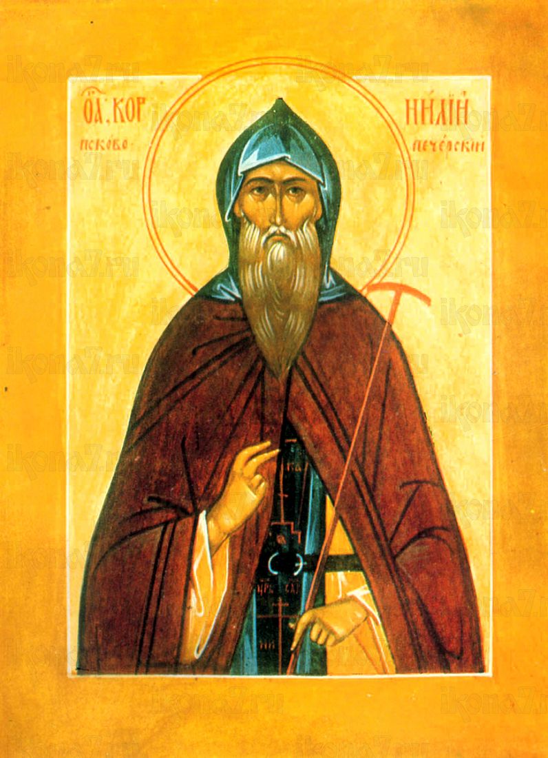 Корнилий Псково - Печерский (рукописная икона)