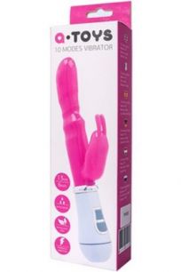 Вибратор Toyfa A-toys 10 Modes Vibrator Bubbly со стимулятором клитора розовый, 13*2,7 см