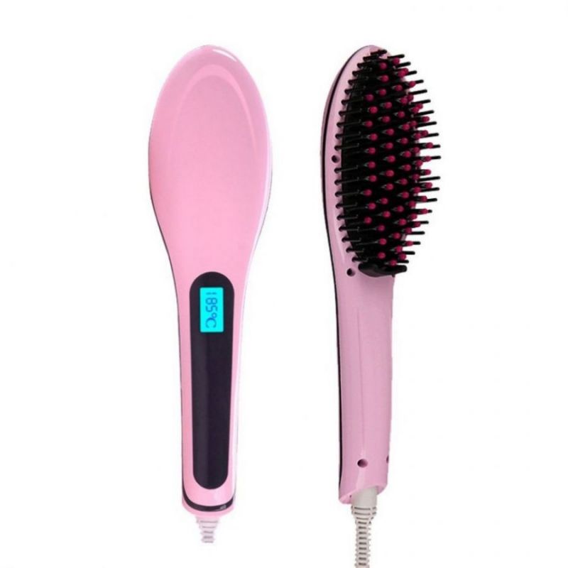 Электрическая Расческа-Выпрямитель Fast Hair Straightener Hqt-906, Цвет Розовый