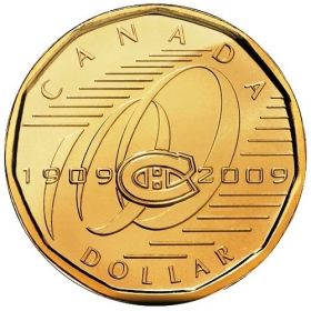 1 доллар 2009 Канада. 100 лет хк Монреаль Канадиенс