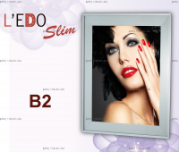 Тонкая световая панель Magnetic L'EDO Slim со съемной лицевой панелью на магнитах, односторонняя, формат B2, габаритный размер 540х740 х18 мм