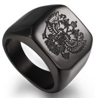 Черный перстень с гербом России