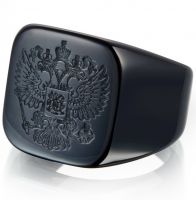 Черный перстень с гербом России
