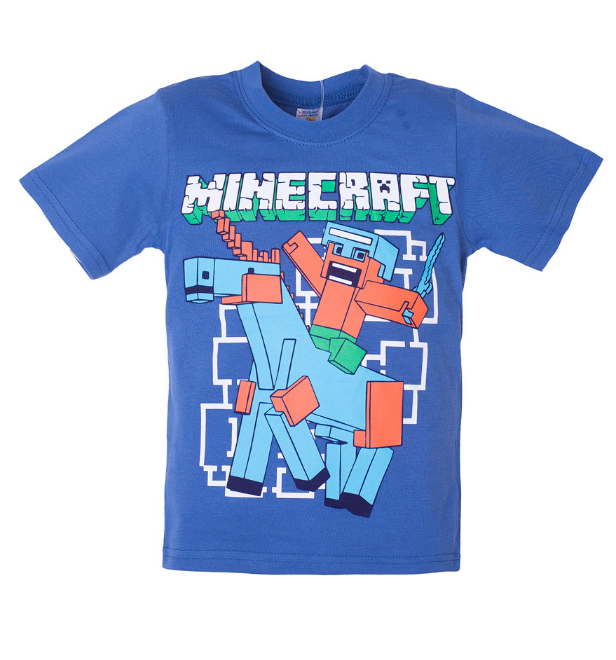 Синяя футболка Minecraft