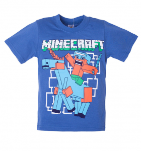 футболка для мальчика синяя Майнкрафт