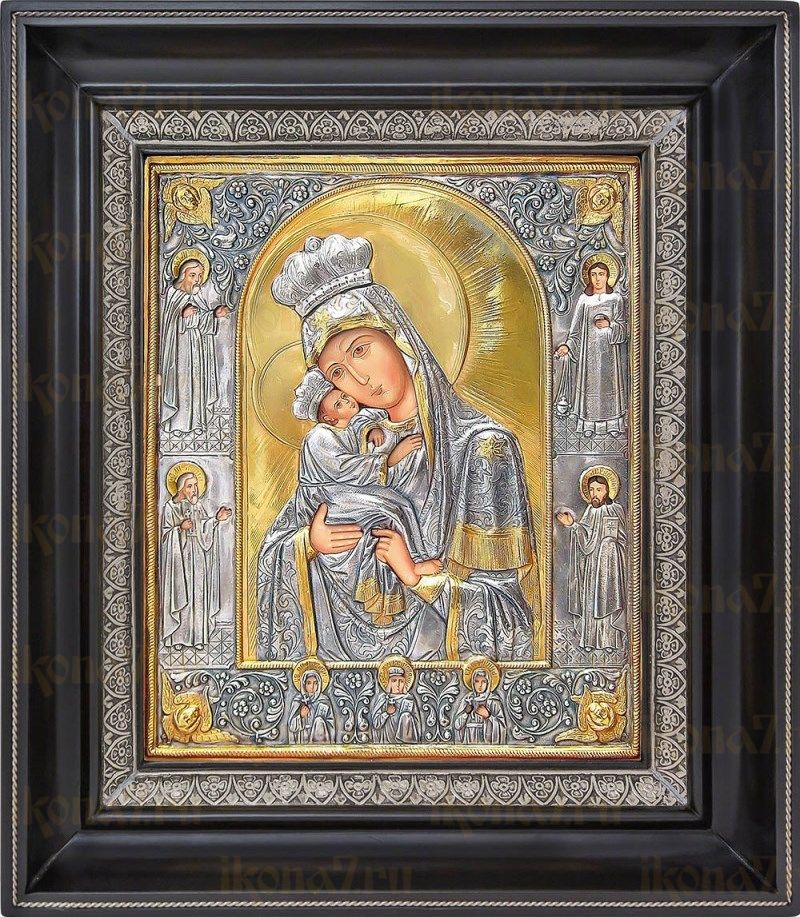 Почаевская икона БМ (31х34), серебро