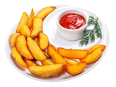 Картофельные дольки с соусом на выбор