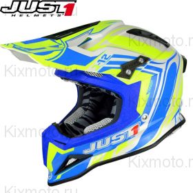 Шлем Just1 J12 Flame MX, Желто-синий